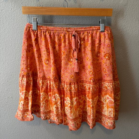 Spell & The Gypsy Sundown Mini Skirt in Apricot Size Medium - Picture 2 of 8